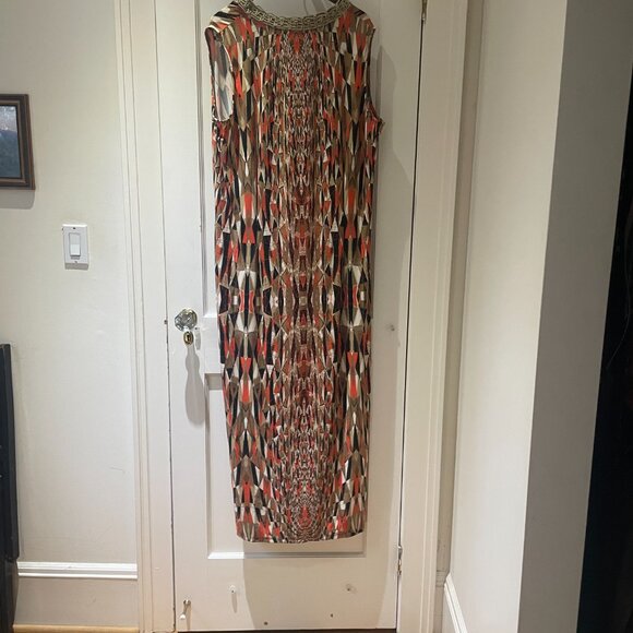 Ashley Stewart Sleeveless Maxi Dress Geometric Pattern Size 22/24 NWT - Picture 7 of 8